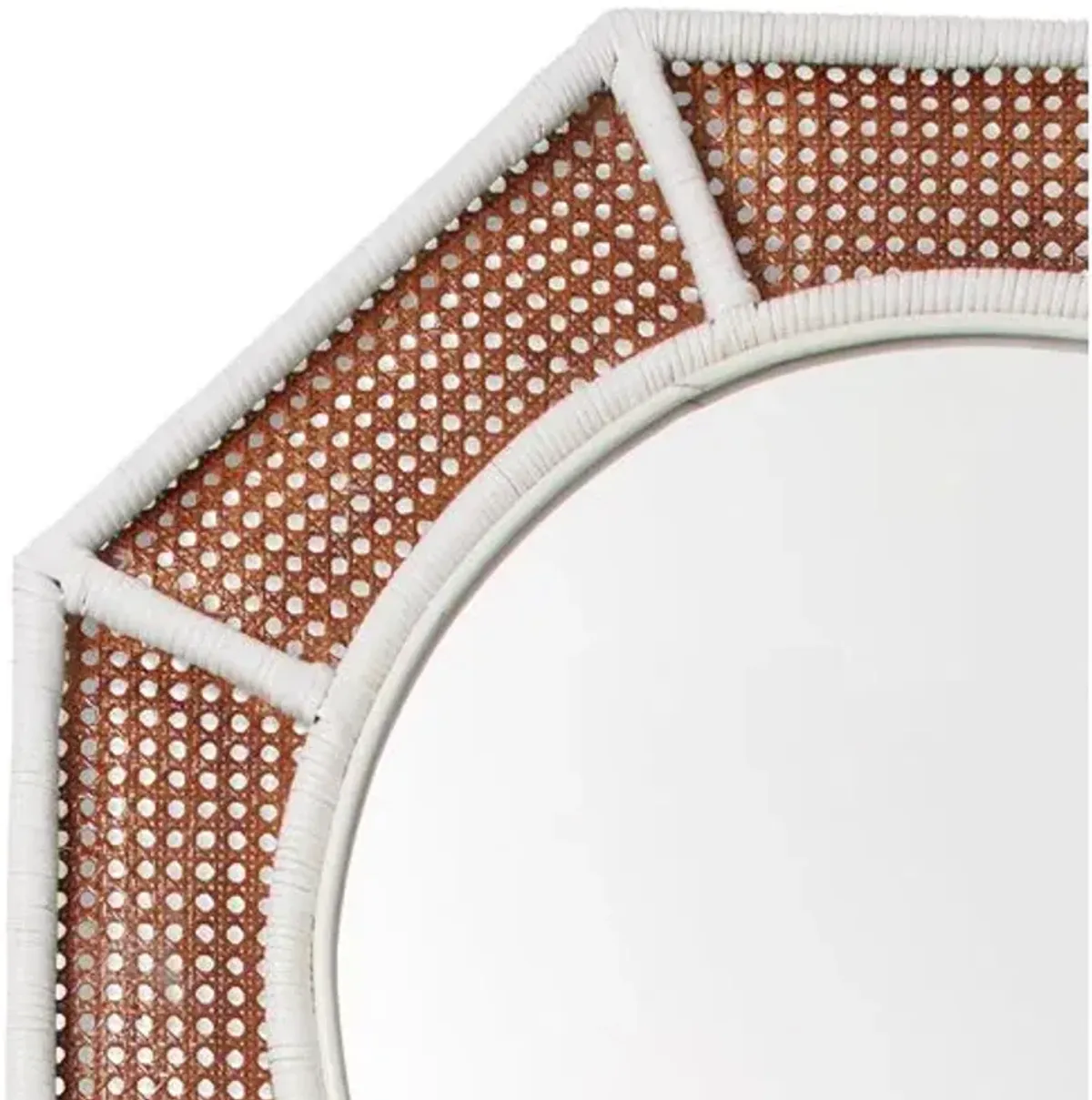 Orly Octagonal Rattan Wall Mirror - White/Natural