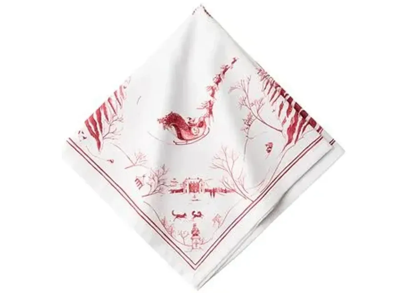 Country Estate Frolic Dinner Napkin - White/Red - Juliska