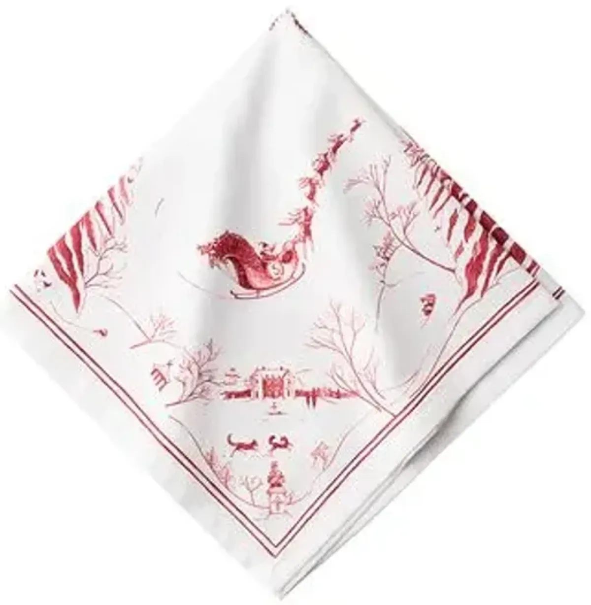 Country Estate Frolic Dinner Napkin - White/Red - Juliska