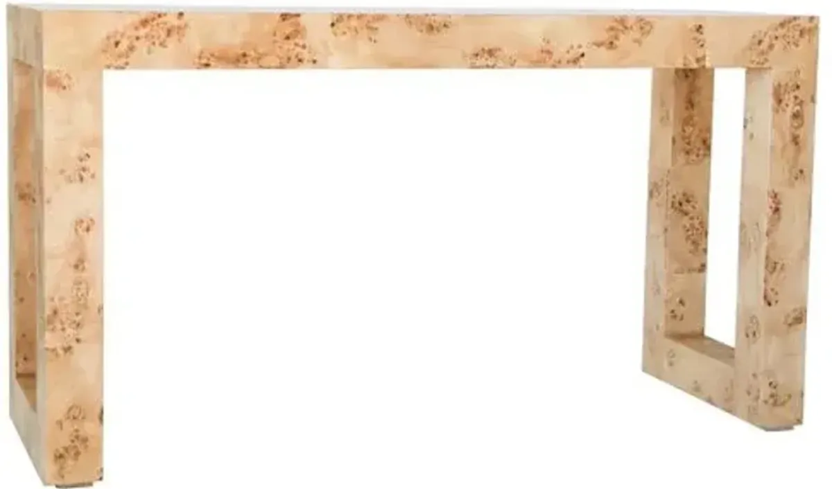 Chlo Console - Honey Burl - Ave Home - Beige