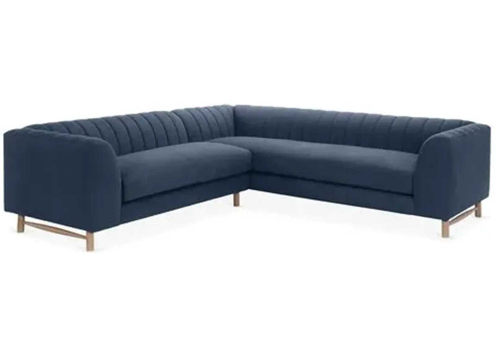 Alden Linen Sectional - Blue