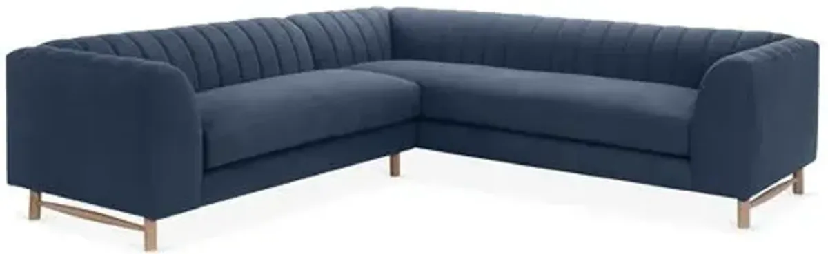 Alden Linen Sectional - Blue