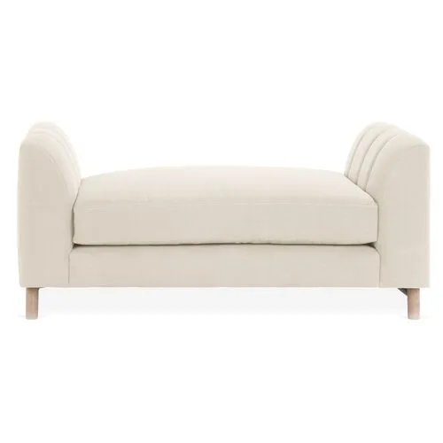 Alden Linen Bench - Ivory