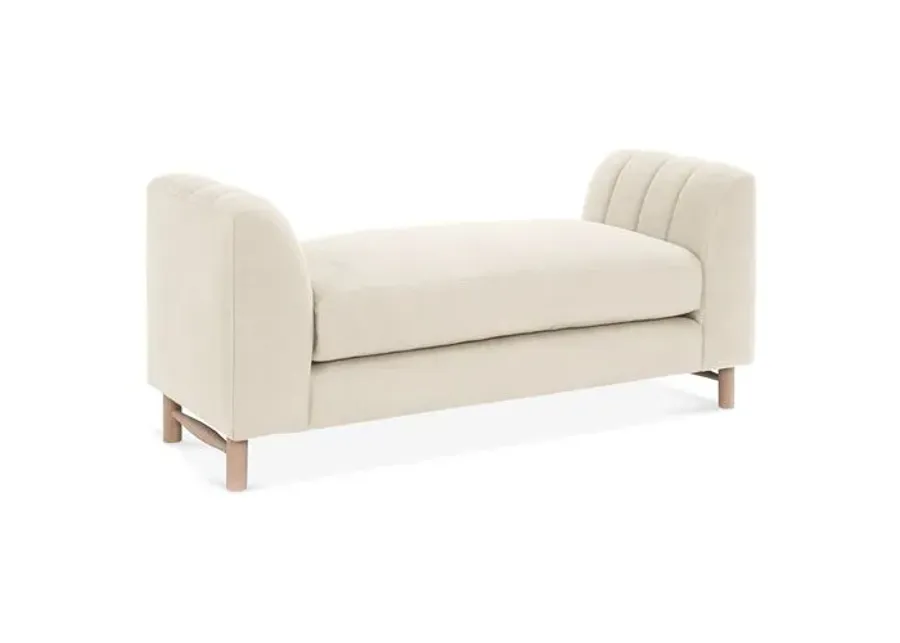 Alden Linen Bench - Ivory