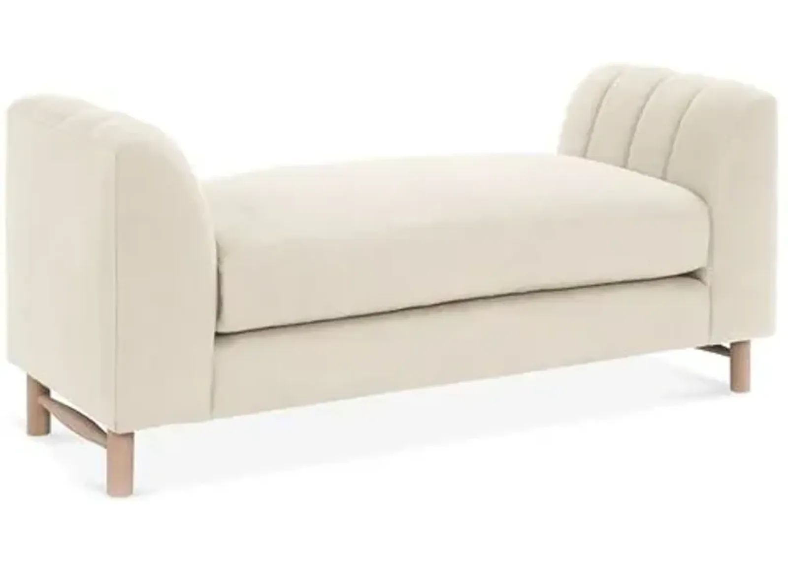 Alden Linen Bench - Ivory