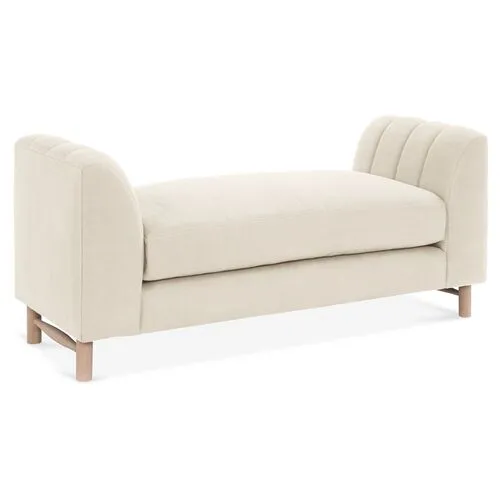 Alden Linen Bench - Ivory