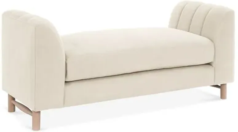 Alden Linen Bench - Ivory