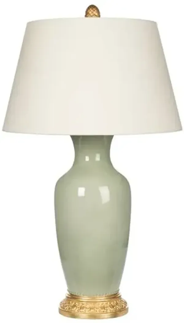 Aventine Table Lamp - Celadon/Gold - Bradburn Home