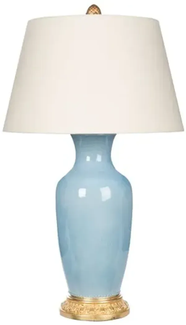 Aventine Table Lamp - Light Blue/Gold - Bradburn Home