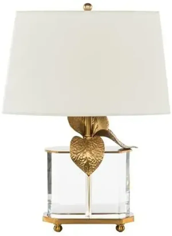 Cattleya Crystal Table Lamp - Clear/Brass - Bradburn Home