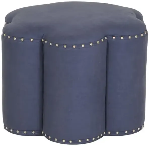 Kate Scallop Velvet Ottoman - Kim Salmela - Blue
