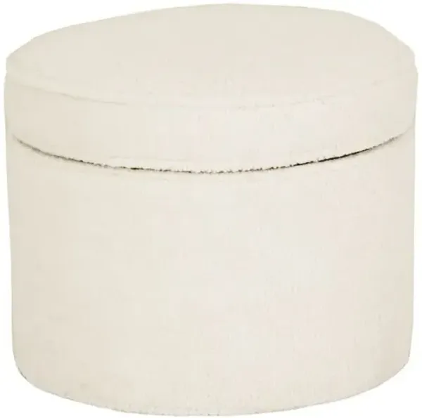 Dillon Storage Ottoman - Cream Sherpa - Kim Salmela - Beige