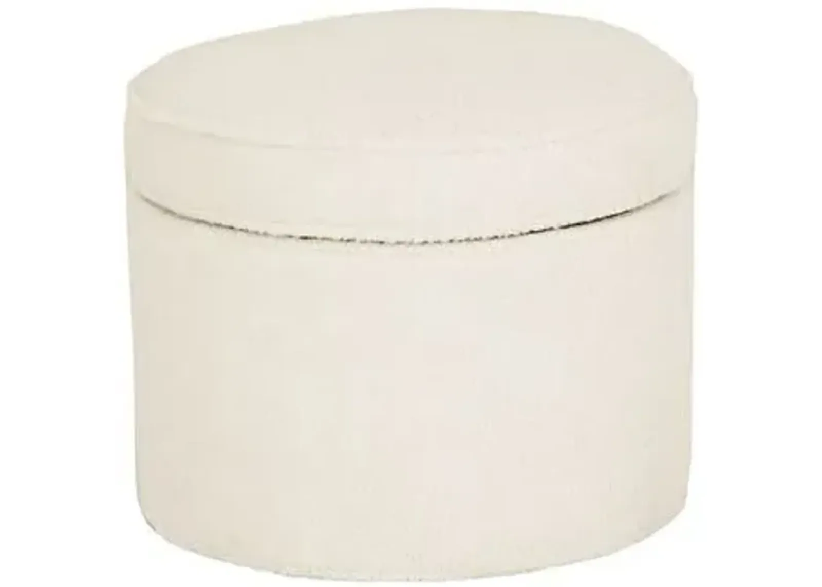 Dillon Storage Ottoman - Cream Sherpa - Kim Salmela - Beige