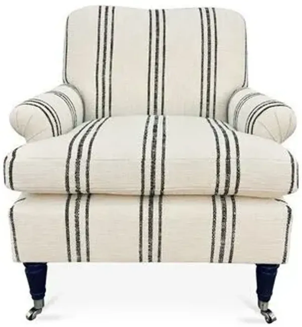Paige Stripe Club Chair - Kim Salmela - Hancrafted in the USA