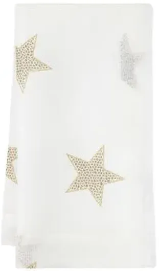 Set of 4 Starry Night Dinner Napkins - White/Gold - Mode Living