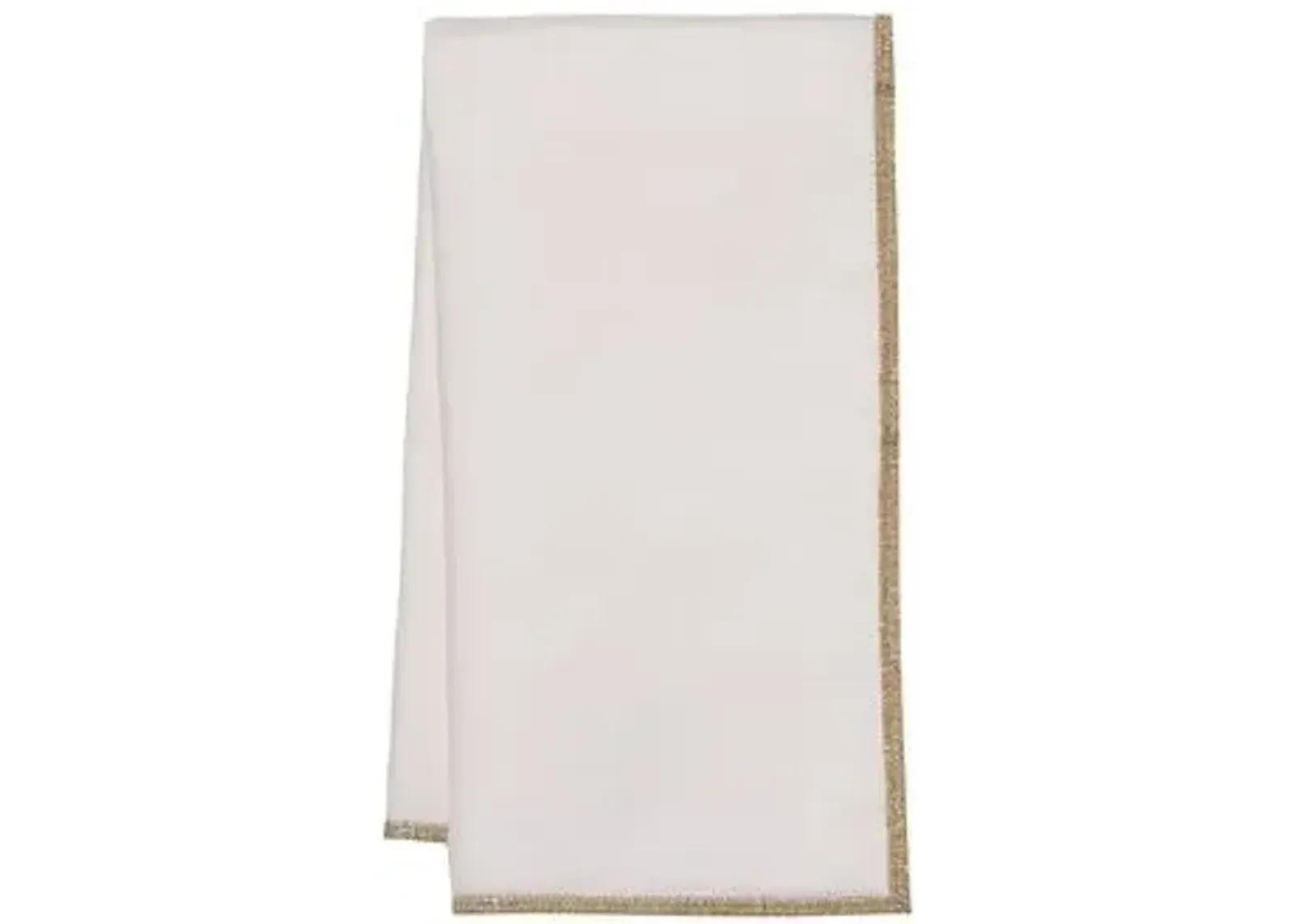 Set of 4 Bel-Air Dinner Napkins - White/Gold - Mode Living