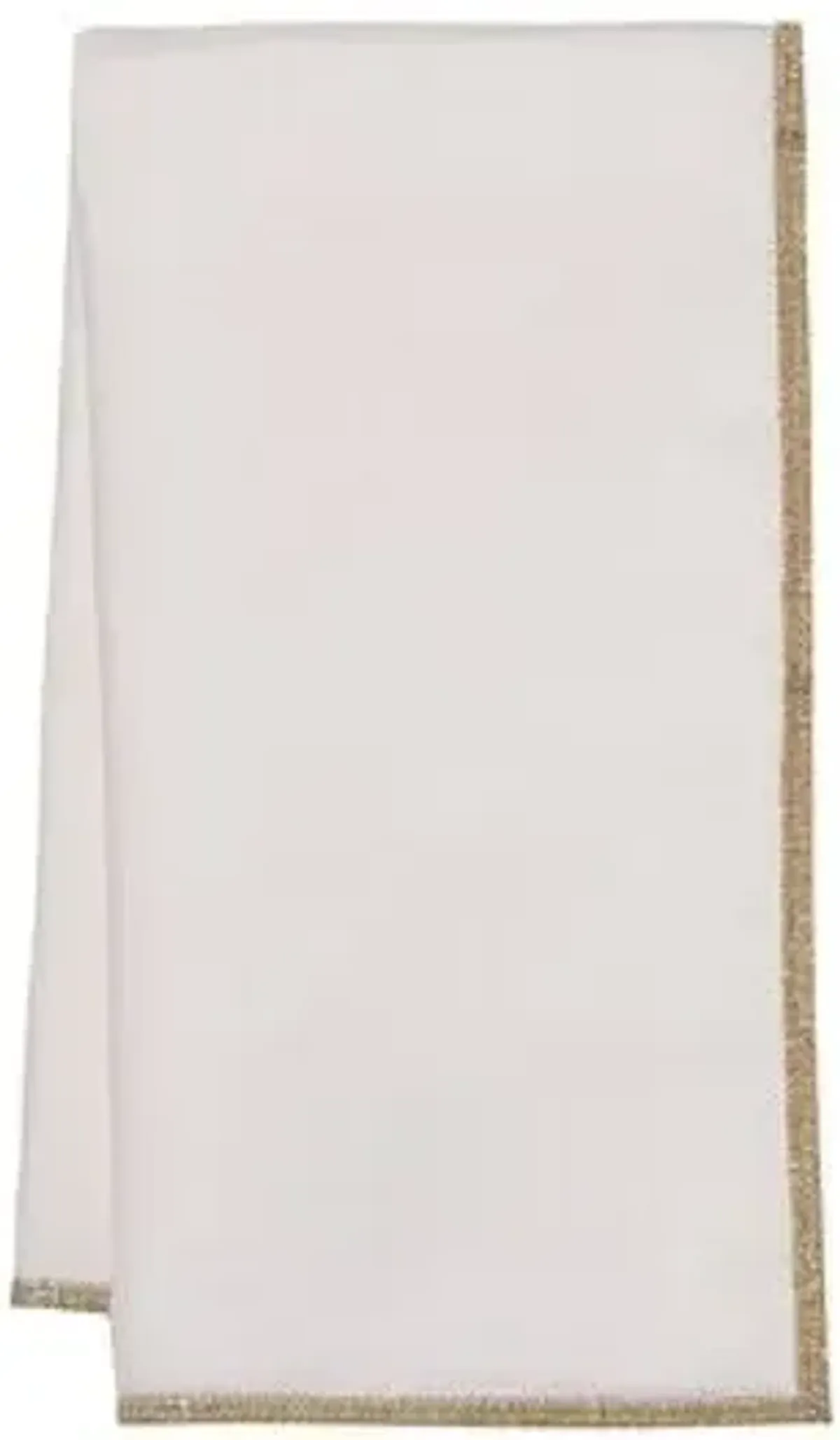 Set of 4 Bel-Air Dinner Napkins - White/Gold - Mode Living