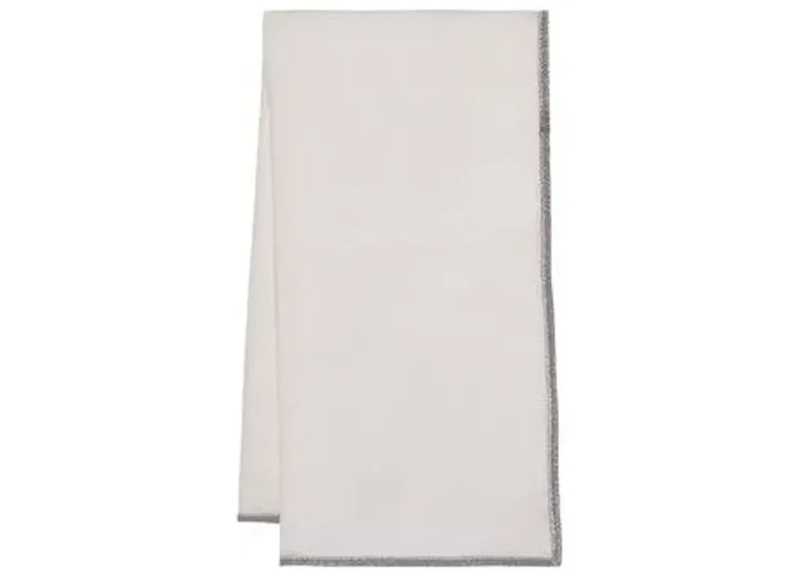 Set of 4 Bel-Air Dinner Napkins - White/Silver - Mode Living