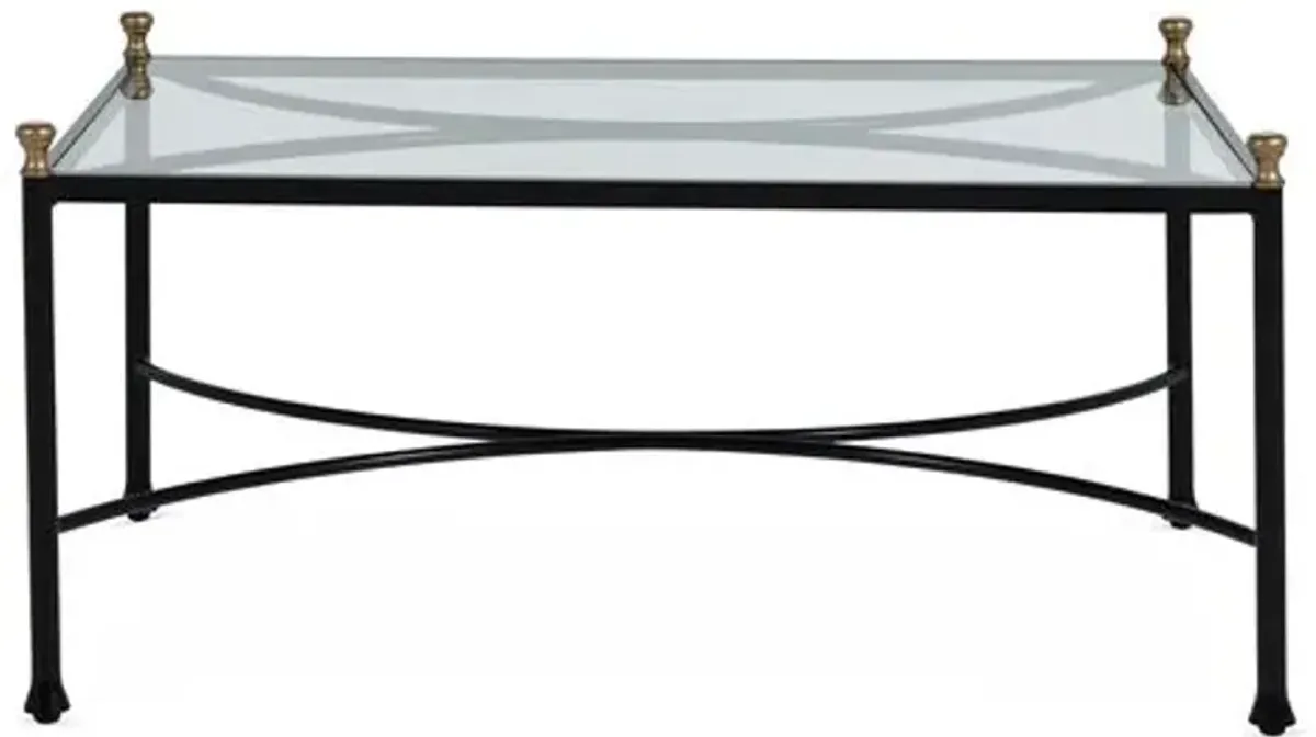 Frances Outdoor Coffee Table - Black/Antiqued Gold