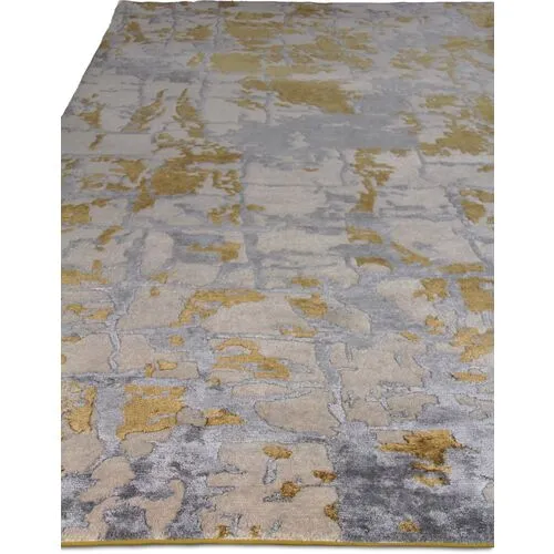 Chelsea Hand-Knotted Rug - Gray/Gold - Exquisite Rugs - Gray