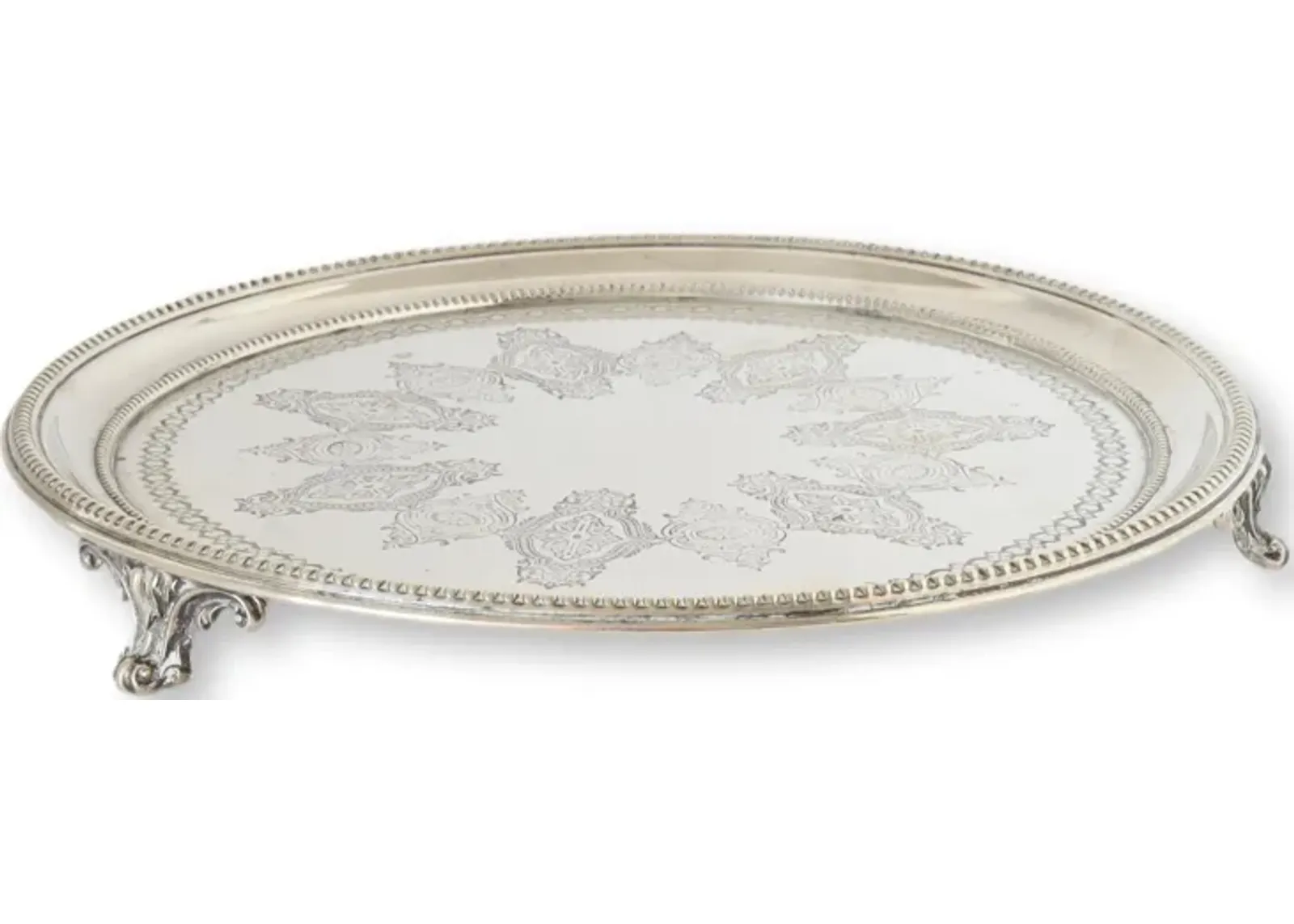 English Silver-Plate Serving Tray