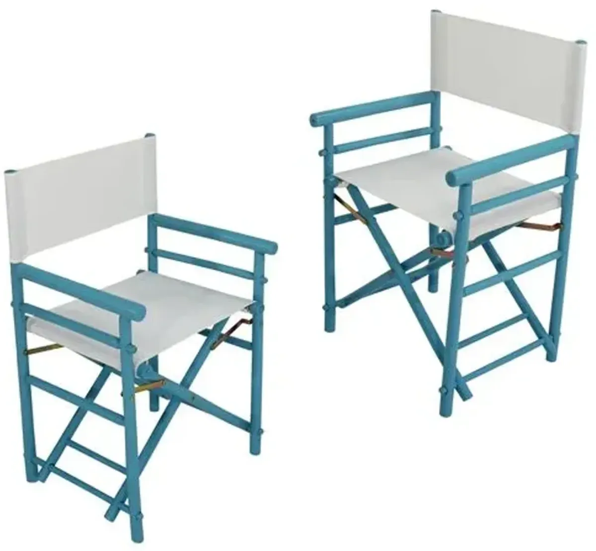 Set of 2 Director's Chairs - Turquoise - Blue