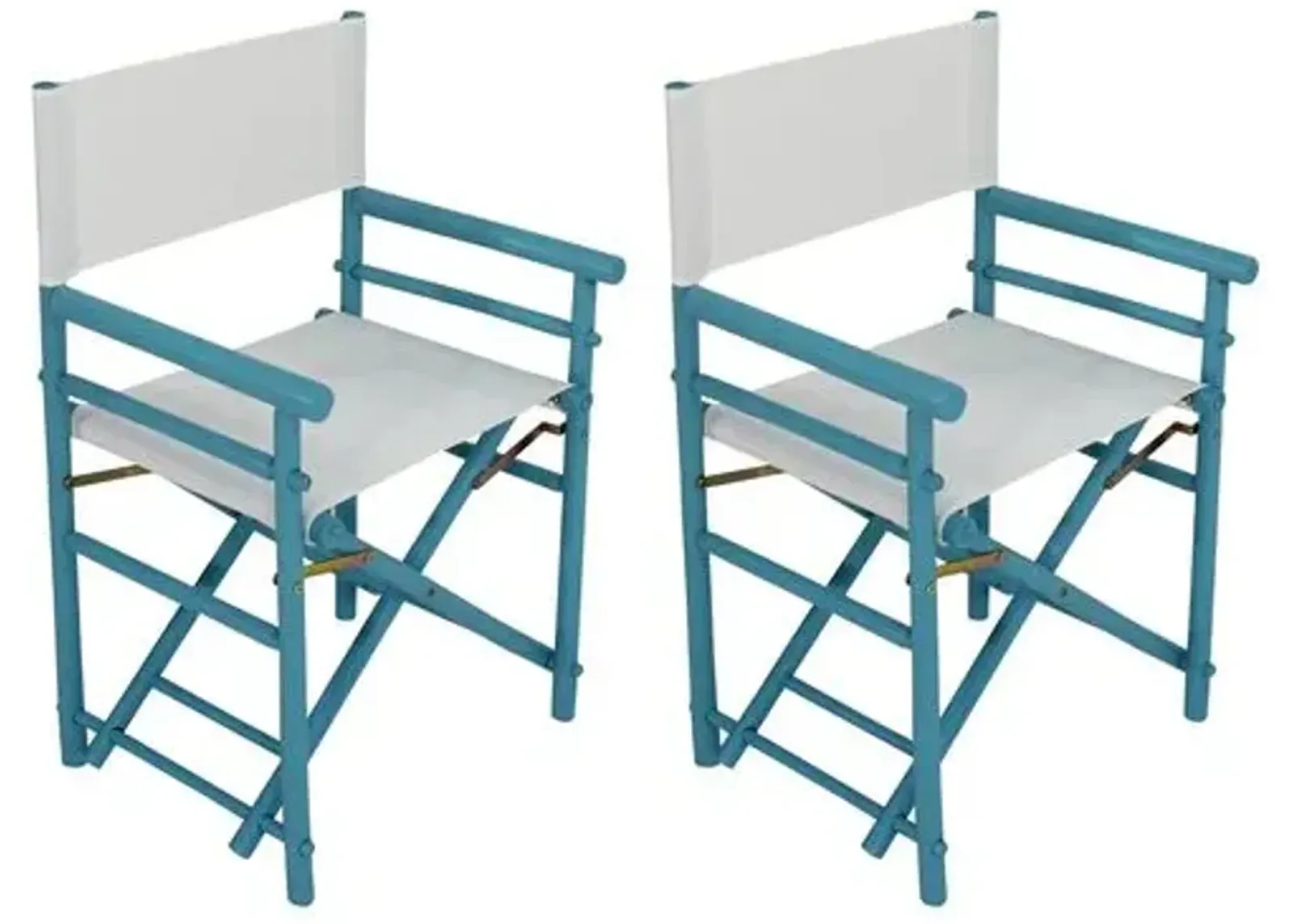 Set of 2 Director's Chairs - Turquoise - Blue