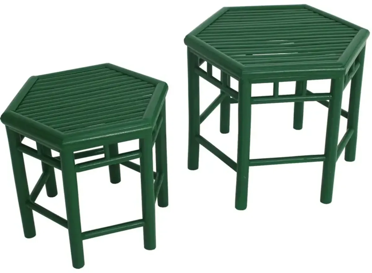 Asst. of 2 Onesta Nesting Tables, Green
