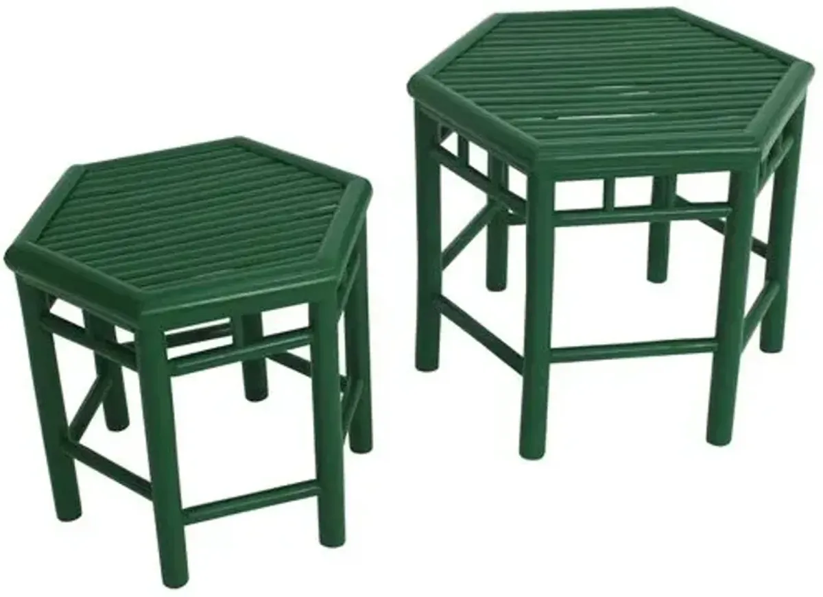 Asst. of 2 Onesta Nesting Outdoor Tables - Green