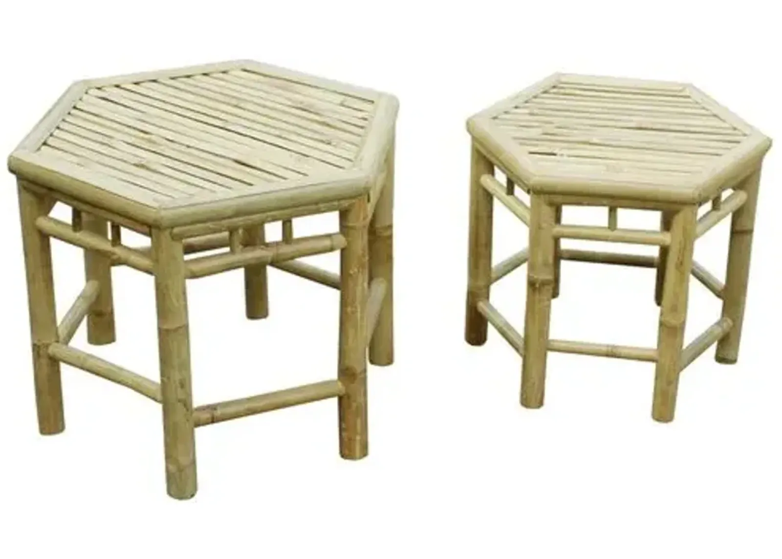 Asst. of 2 Onesta Nesting Outdoor Tables - Natural - Brown