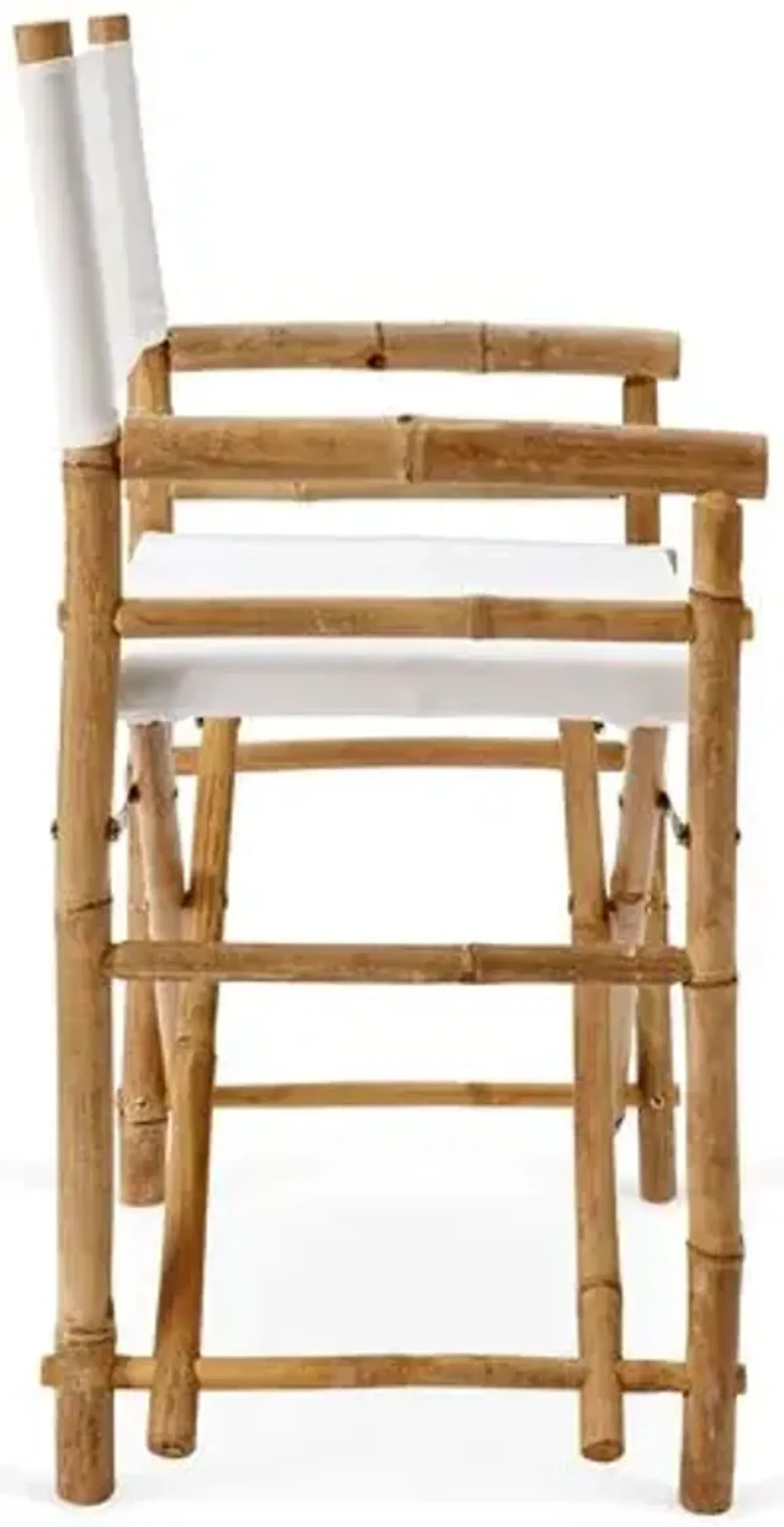 Set of 2 Director's Bamboo Chairs - White