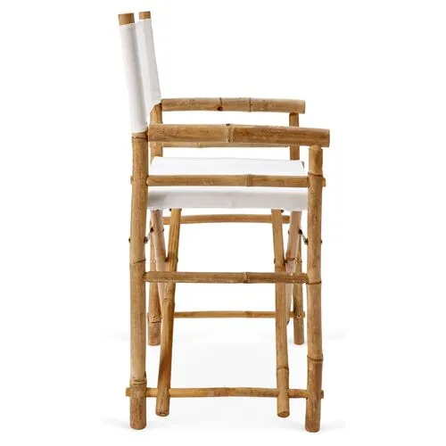 Set of 2 Director's Bamboo Chairs - White