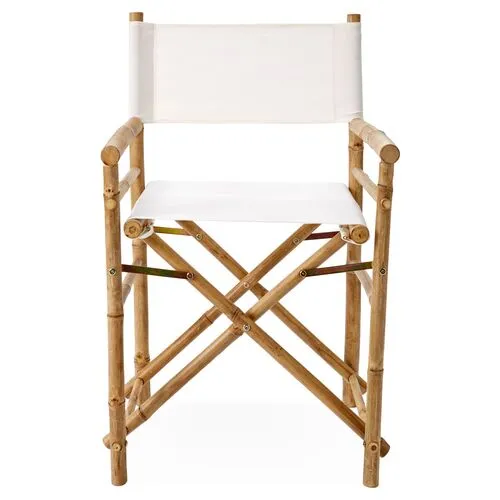 Set of 2 Director's Bamboo Chairs - White