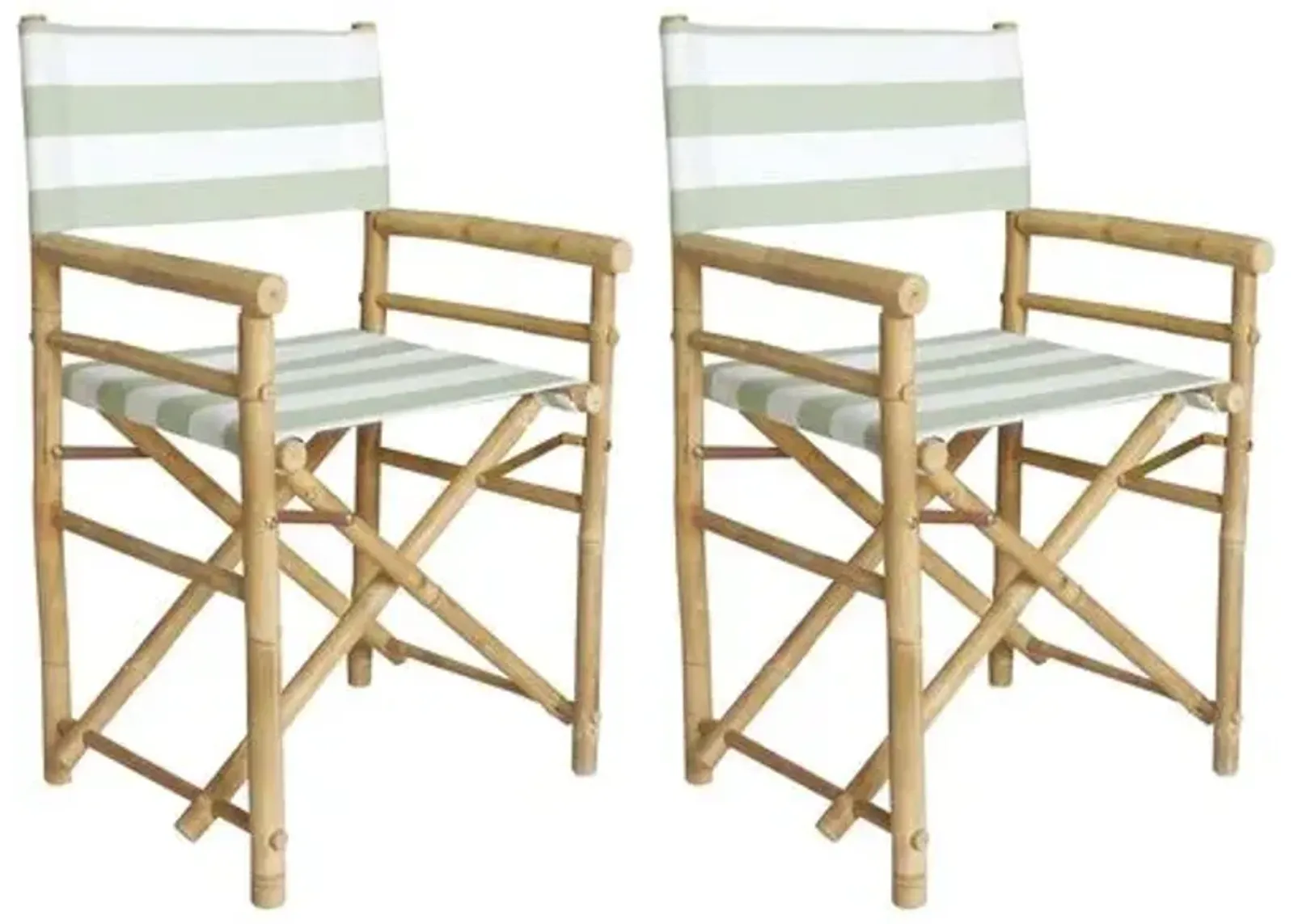 Set of 2 Director's Outdoor Chairs - Celadon/White - Green