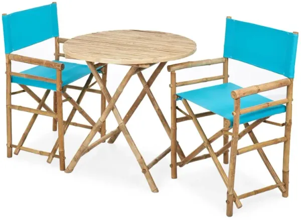Round 3-Pc Dining Set, Aqua