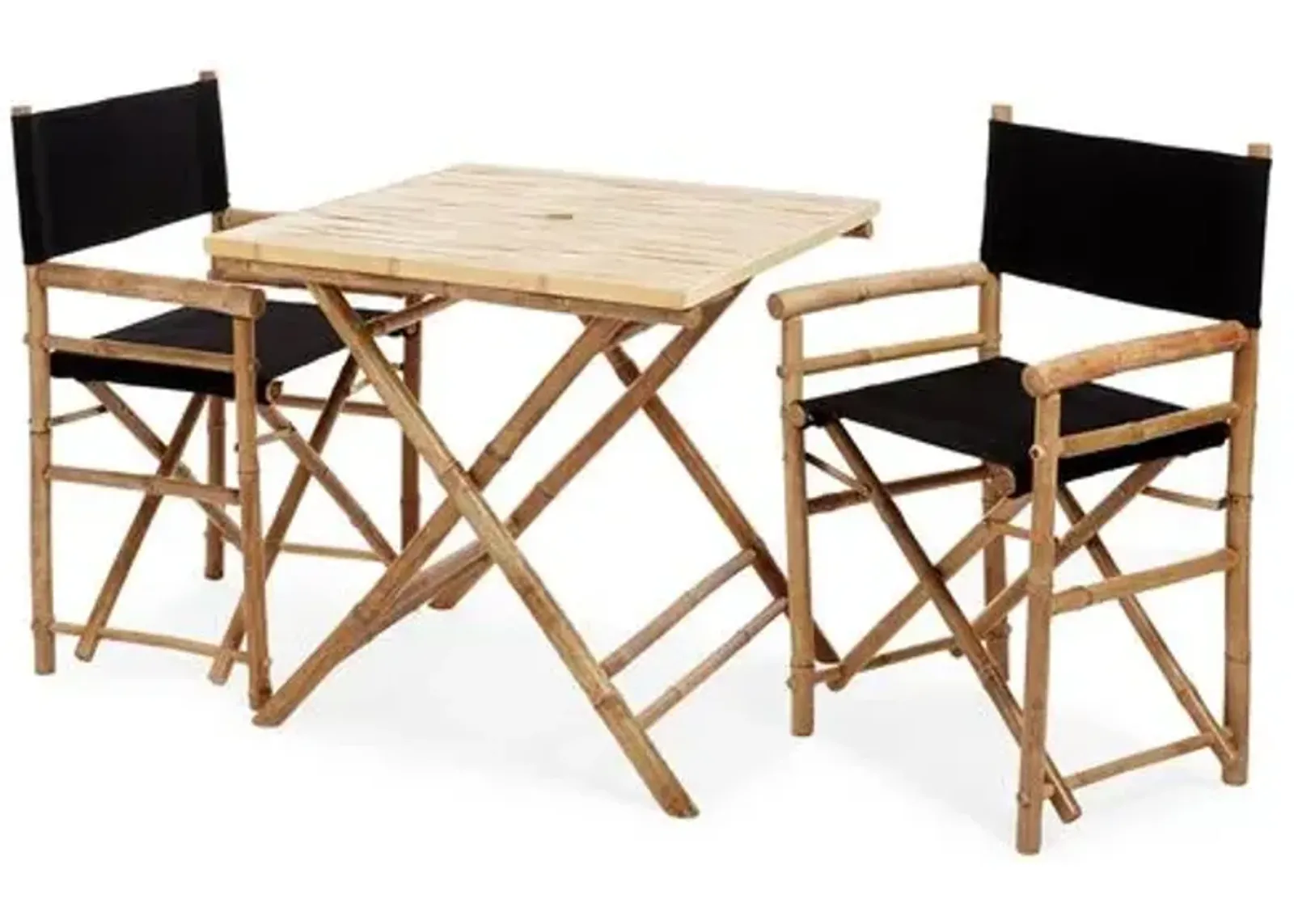 Square 3-Pc Outdoor Dining Set - Black