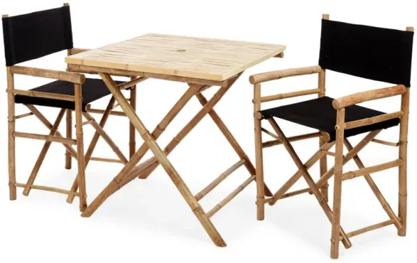 Square 3-Pc Dining Set, Black