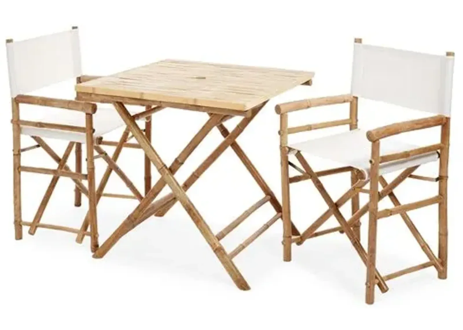 Square 3-Pc Outdoor Dining Set - White/Natural