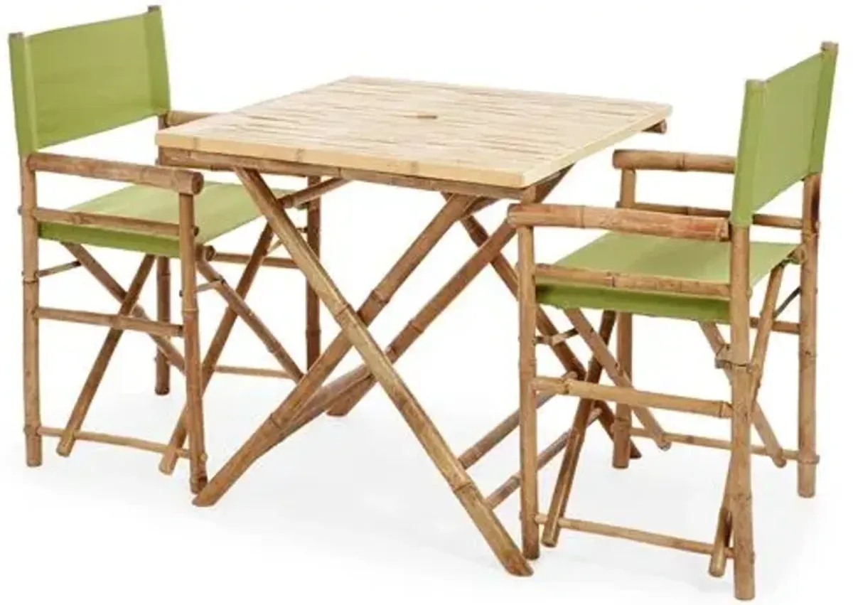 Square 3-Pc Outdoor Dining Set - Green