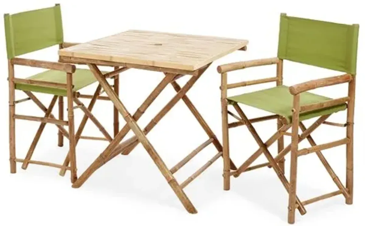 Square 3-Pc Outdoor Dining Set - Green