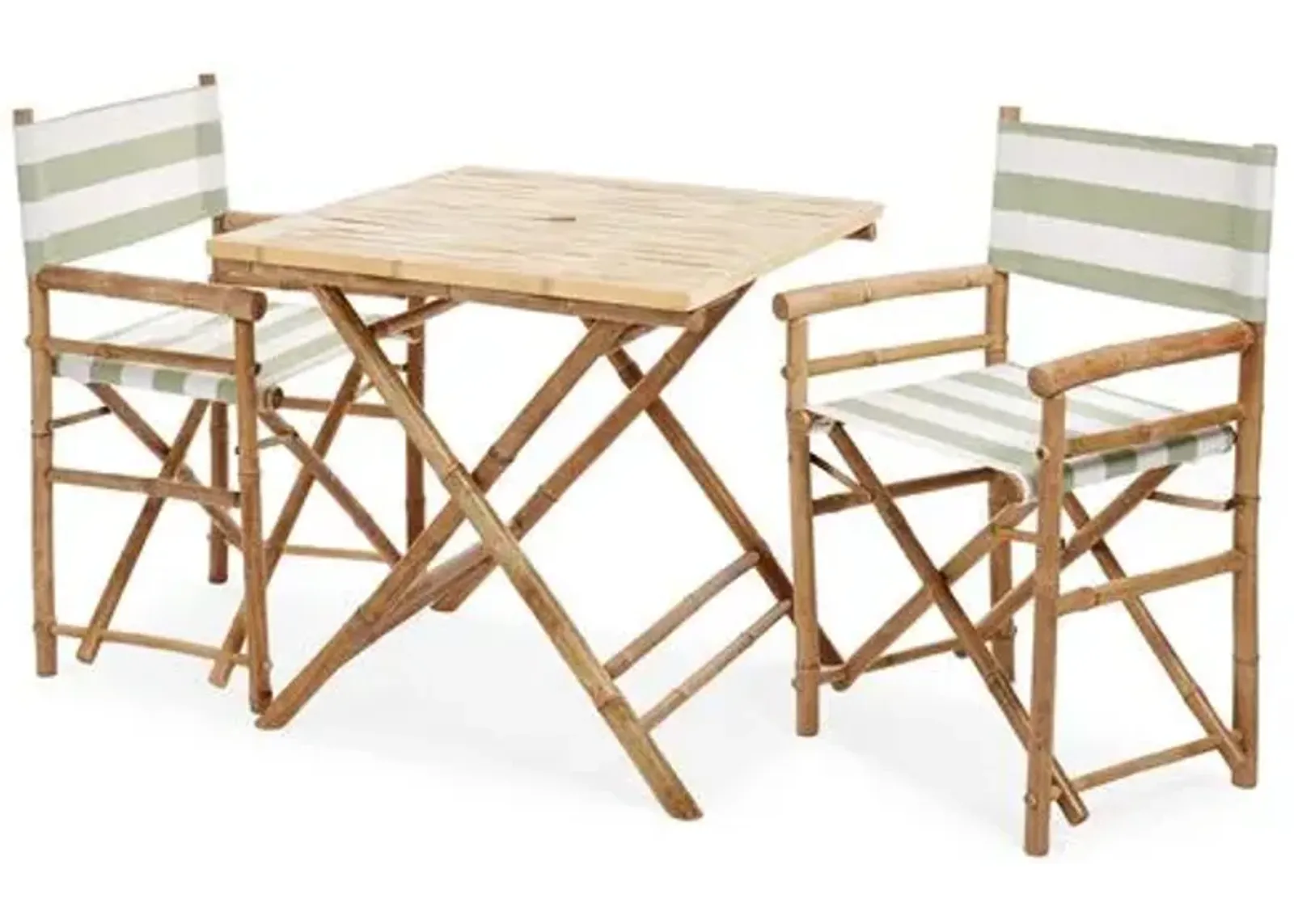 Square 3-Pc Outdoor Dining Set - Celadon/White - Green