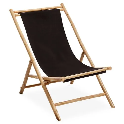 Bamboo Outdoor Lounge Chair - Black