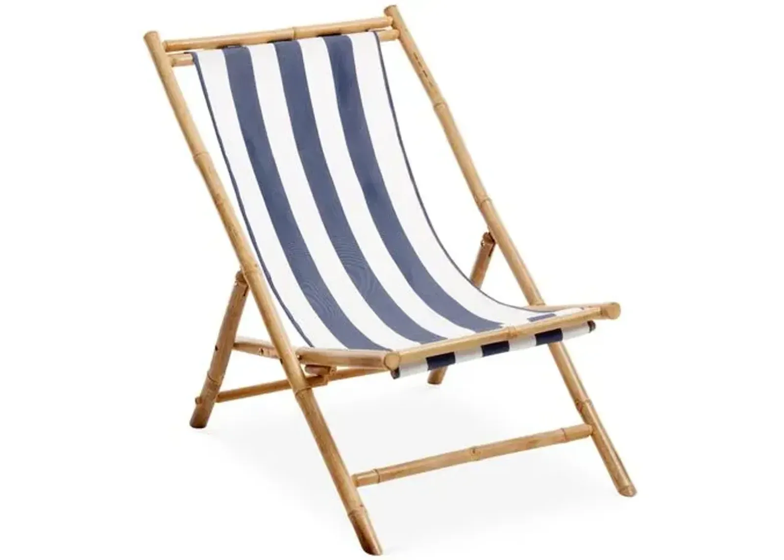 Bamboo Outdoor Lounge Chair - White/Blue