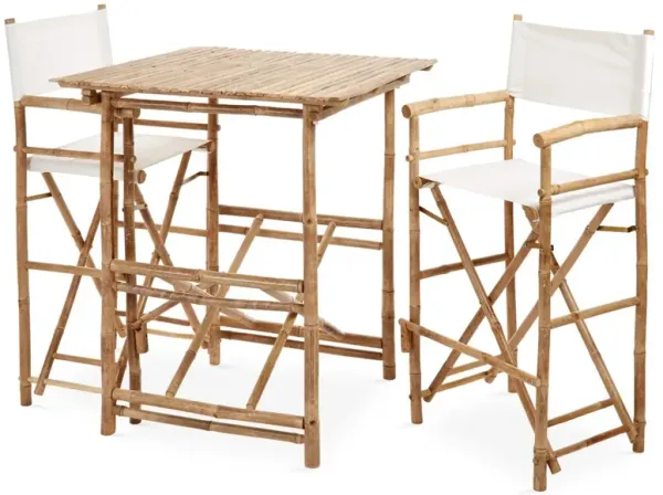 High 3-Pc Dining Set, White