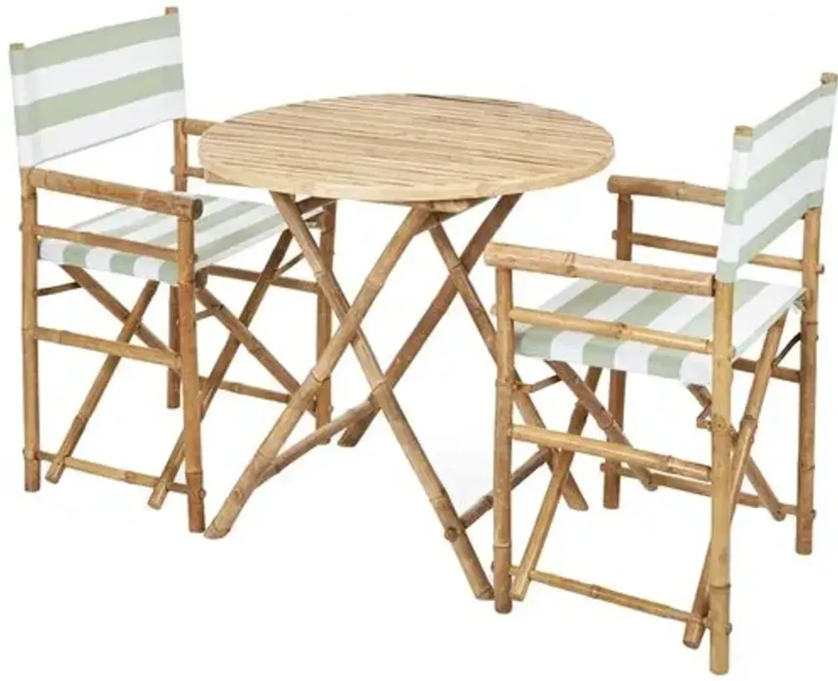 Director's 3-Pc Round Outdoor Dining Set - Green