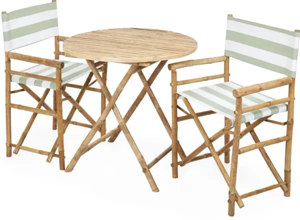 Director's 3-Pc Round Dining Set, Green