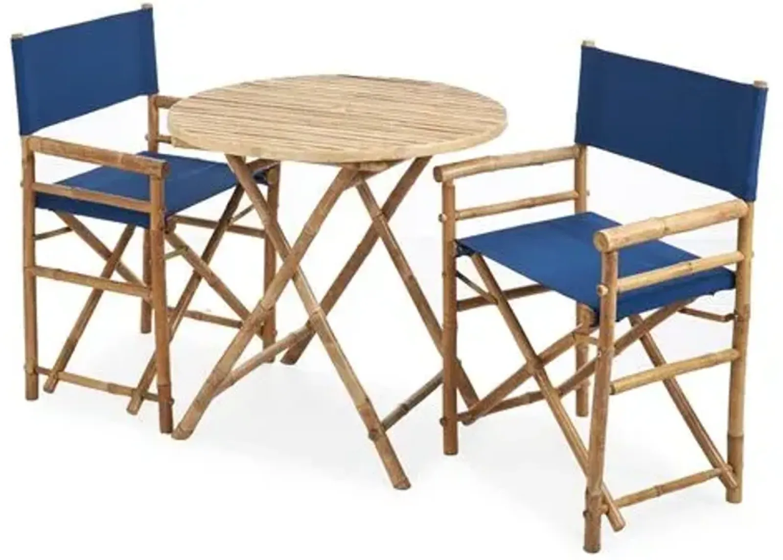 Director's 3-Pc Round Outdoor Dining Set - Navy - Blue