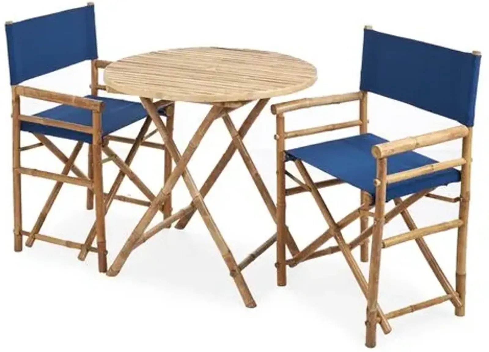 Director's 3-Pc Round Outdoor Dining Set - Navy - Blue