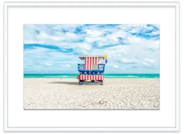 Richard Silver - Lifeguard Chair - Miami I Photograph - Blue