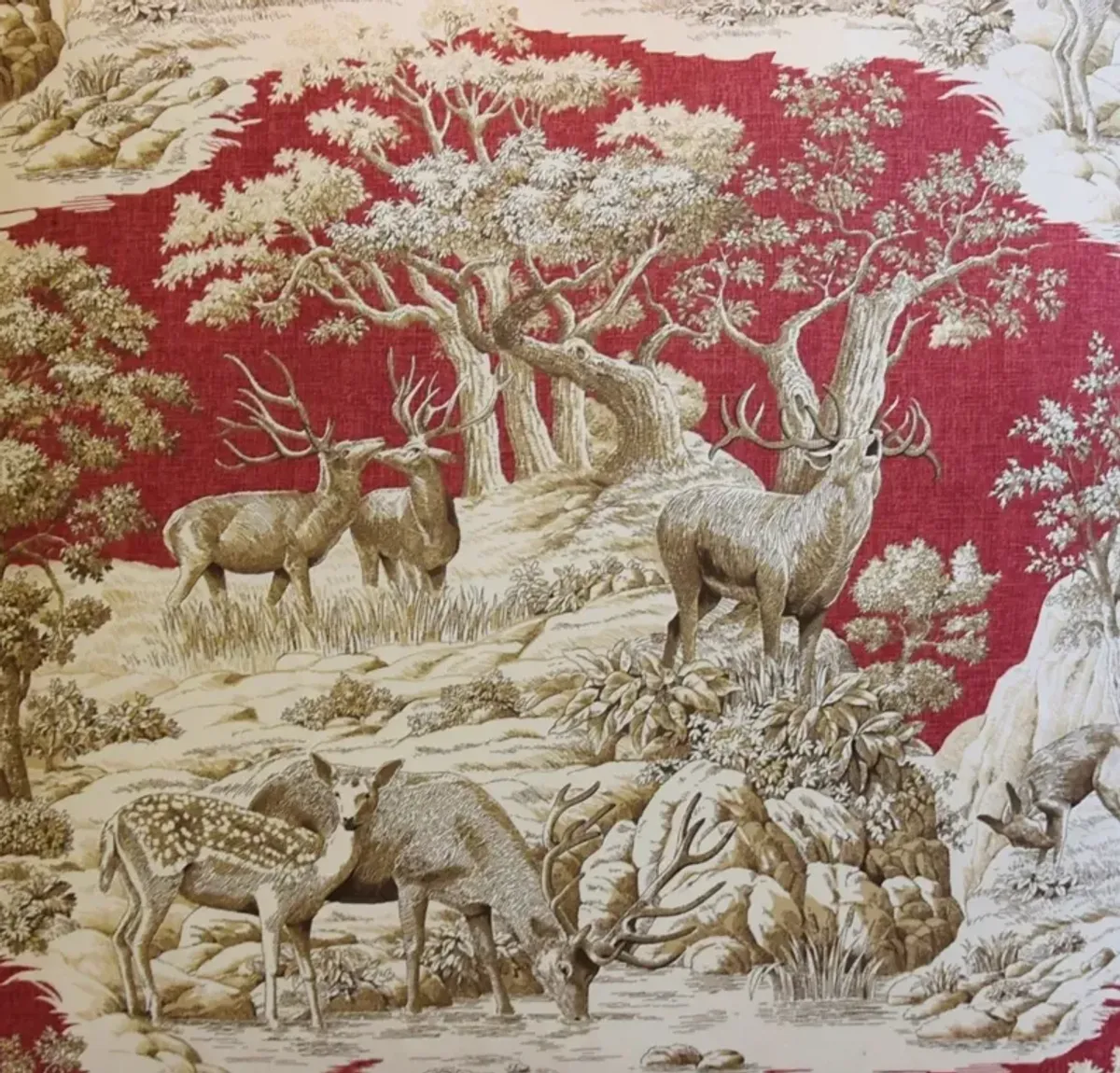 Woodland Toile Deer & Velvet Pillows - Pr